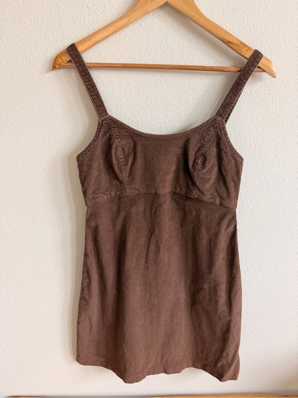 Hollister Brown Corduroy Mini Dress with Adjustable Straps